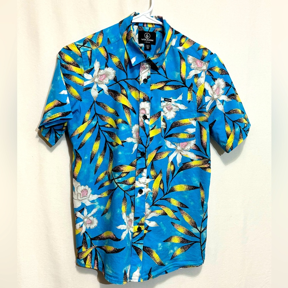 Volcom Short Sleeve Collared Shirt Youth Size Large
